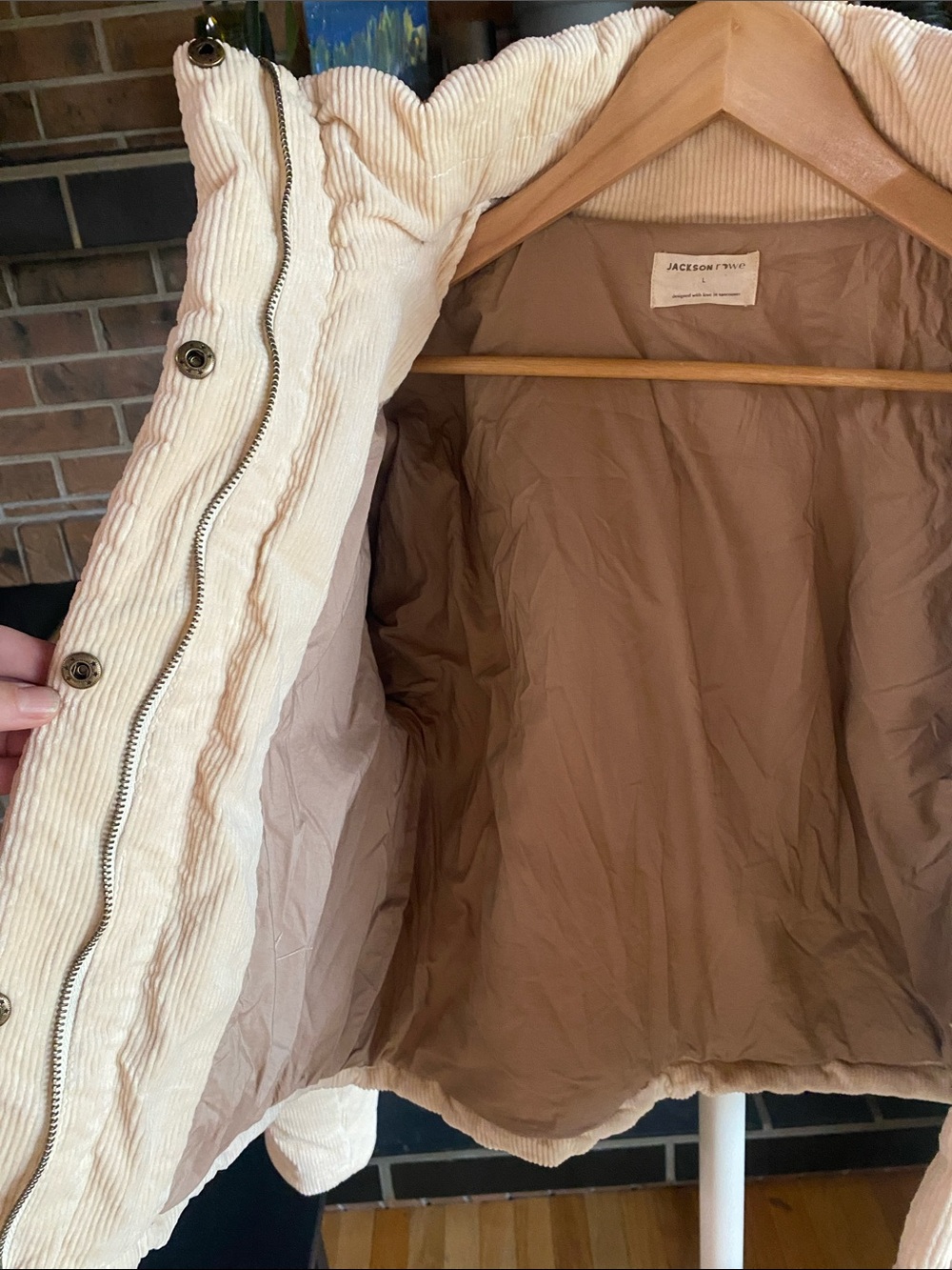 Soft Cream Corduroy Puffer Jacket by Jackson Rowe - Picture 4 of 8